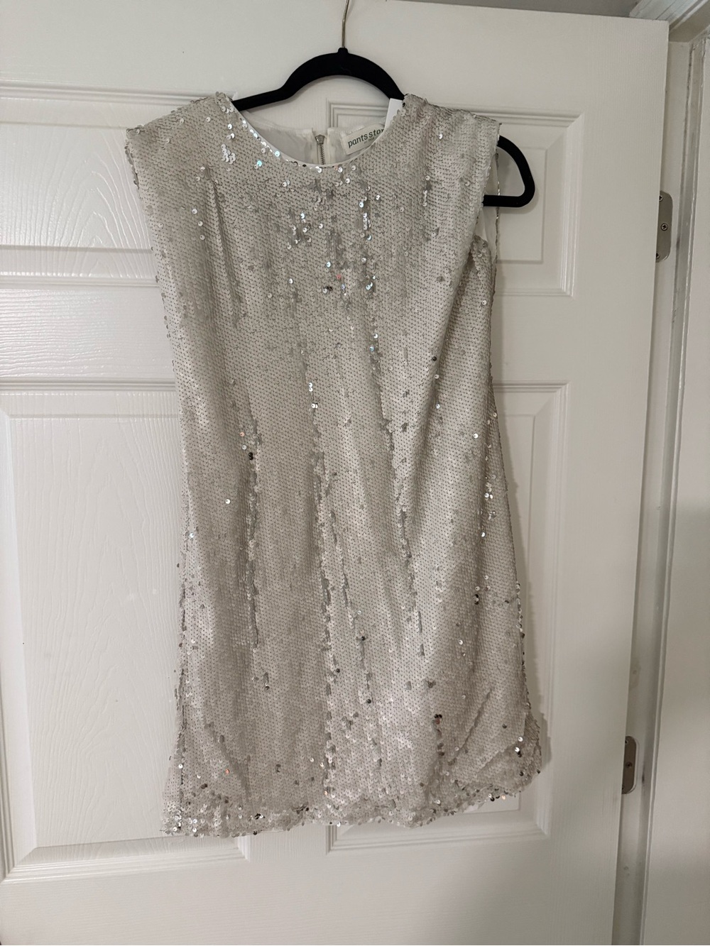 Silver/white Sequin Shift Dress